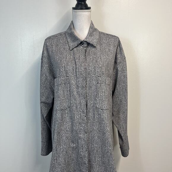 Athleta Blazer Jacket Plus sz 1X Black Taupe Check Stretch Career Casual Pockets - Picture 2 of 9